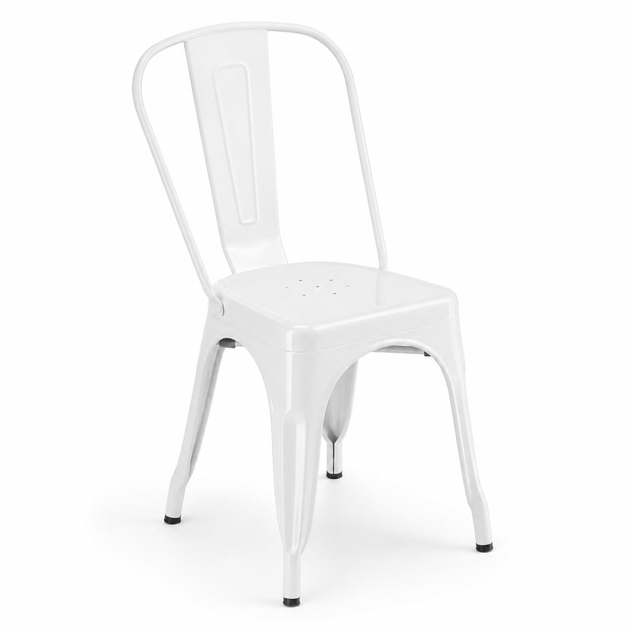 Glownary Alloy Pearl White Outdoor Cafe Chair, Steel, 400 lb.