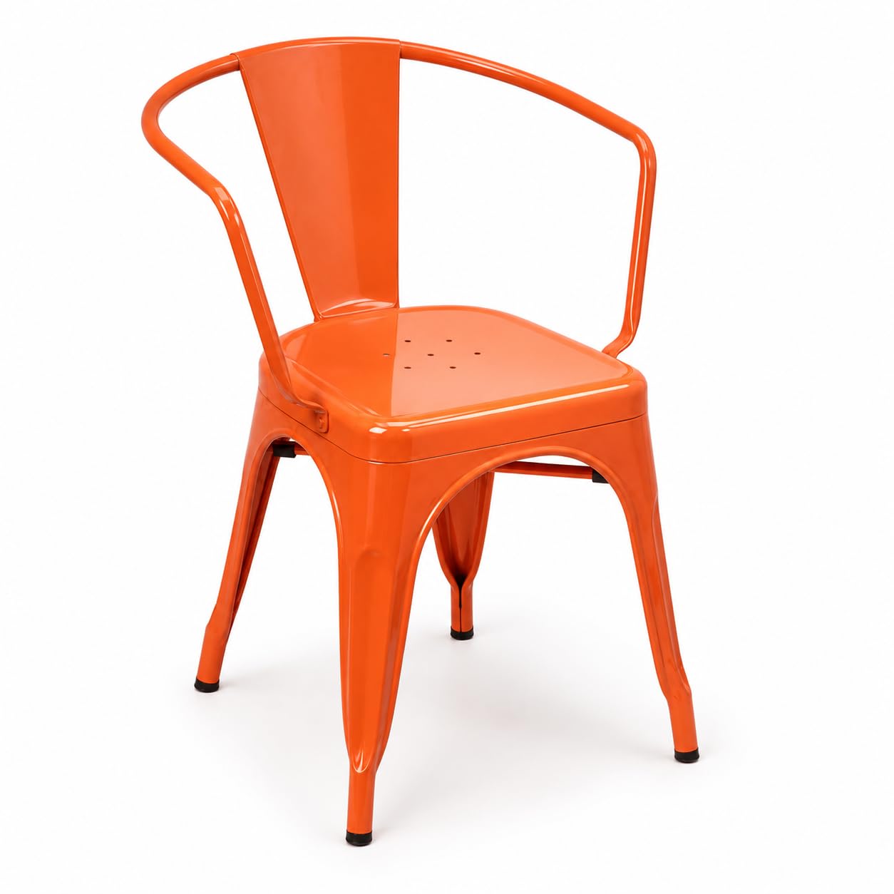 Glownary Alloy Amber Orange Steel Outdoor Arm Chair