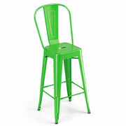 Glownary Alloy Jade Green Steel Outdoor Cafe Barstool 400 lb.
