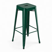 Glownary Alloy Emerald Green Steel Backless Barstool 30 in.