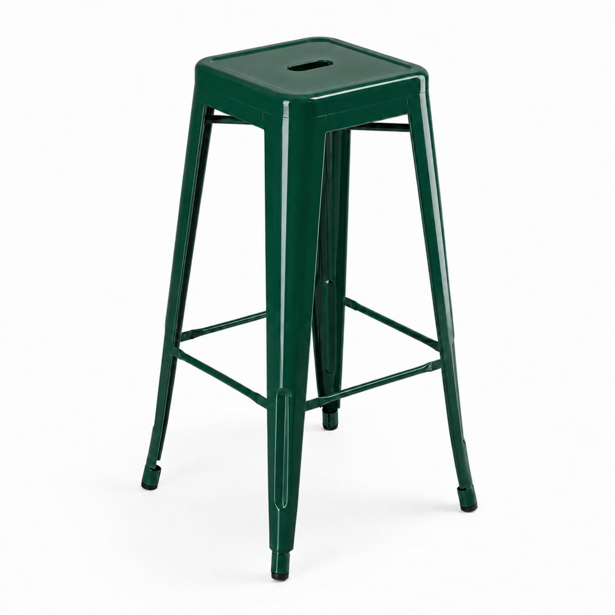 Glownary Alloy Emerald Green Steel Backless Barstool 30 in.