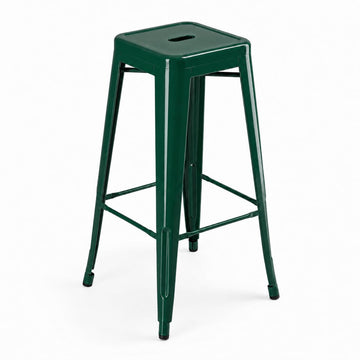 Glownary Alloy Emerald Green Steel Backless Barstool 30 in.