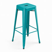 Glownary Teal Topaz Steel Outdoor Backless Barstool 400 lb.