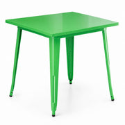 Glownary Alloy 32" x 32" Emerald Green Steel Outdoor Table