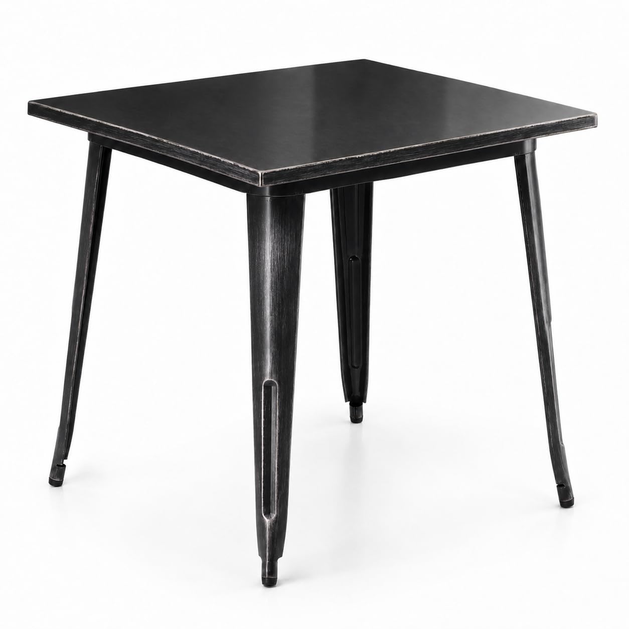Glownary Alloy 32" x 32" Distressed Onyx Black Outdoor Table