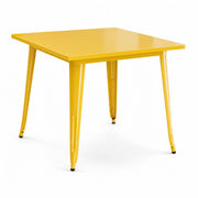 Glownary Alloy 36" x 36" Citrine Yellow Steel Outdoor Table