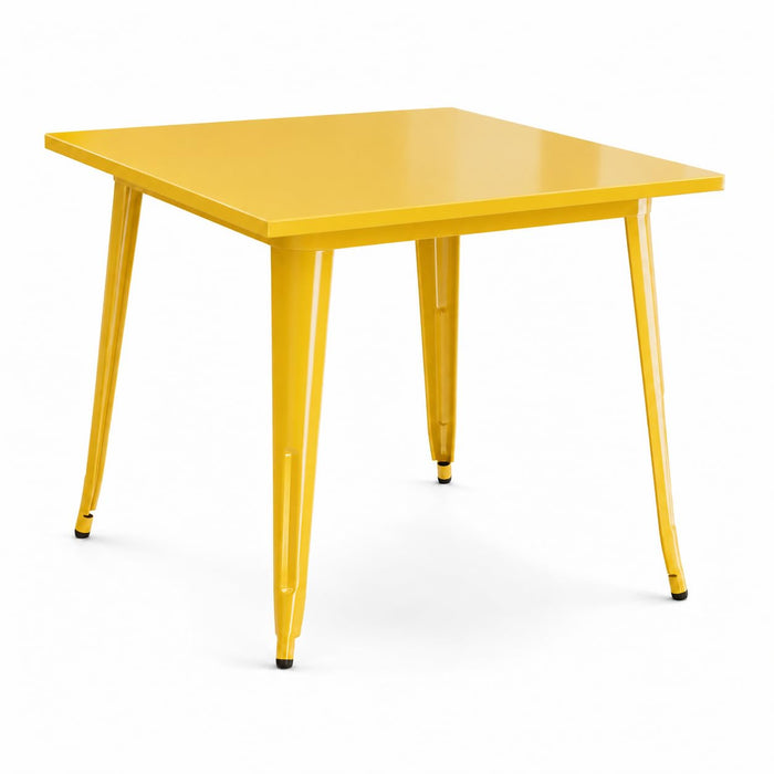 Glownary Alloy 36" x 36" Citrine Yellow Steel Outdoor Table