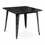 Glownary Alloy 36x36 Distressed Onyx Black Steel Outdoor Table