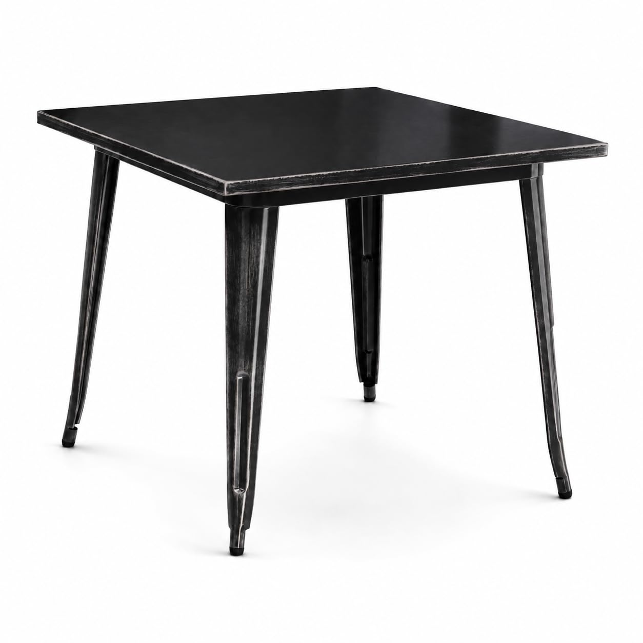 Glownary Alloy 36x36 Distressed Onyx Black Steel Outdoor Table
