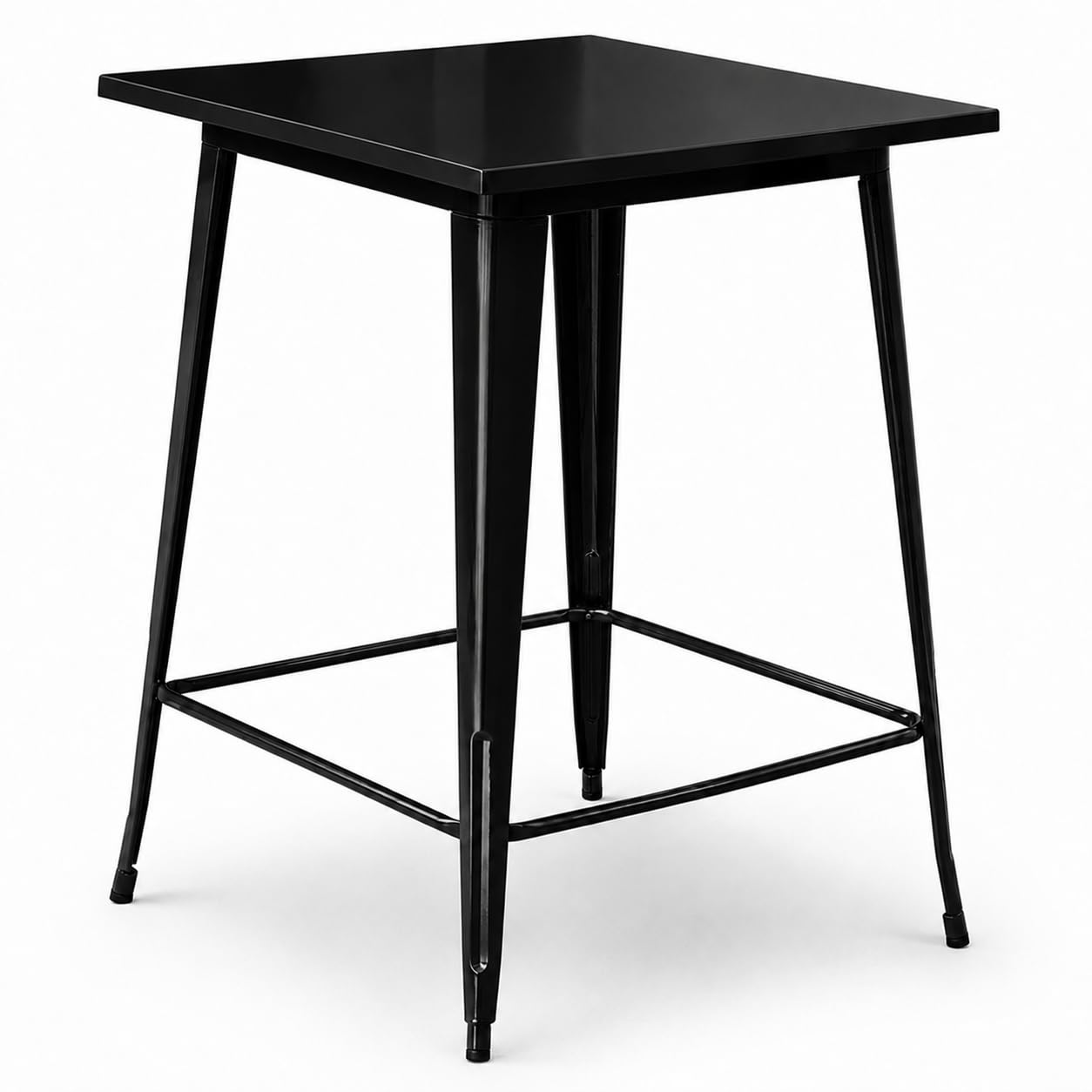 Glownary Alloy 32" x 32" Onyx Black Bar Height Outdoor Table