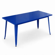 Glownary Alloy 63" x 32" Blue Quartz Steel Outdoor Table