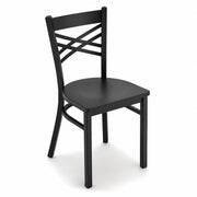 Glownary Cross Back Chair with Black Wood Seat, Black Finish