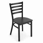 Glownary Ladder Back Chair with Black Wood Seat, Fully Assembled