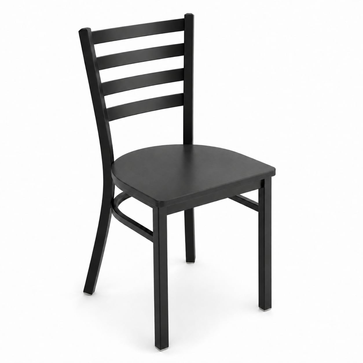 Glownary Ladder Back Chair with Black Wood Seat, Fully Assembled