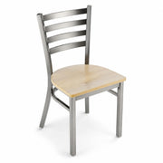 Glownary Clear Coat Ladder Back Chair with Driftwood Wood Seat