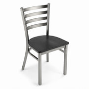 Glownary Clear Coat Ladder Back Chair with Black Wood Seat