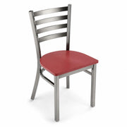 Glownary Clear Coat Ladder Back Chair with Mahogany Wood Seat