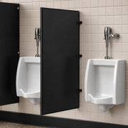 Steel Urinal Partition with Mounting Kit for Restrooms, Black, 1, 24" x 48" view 2