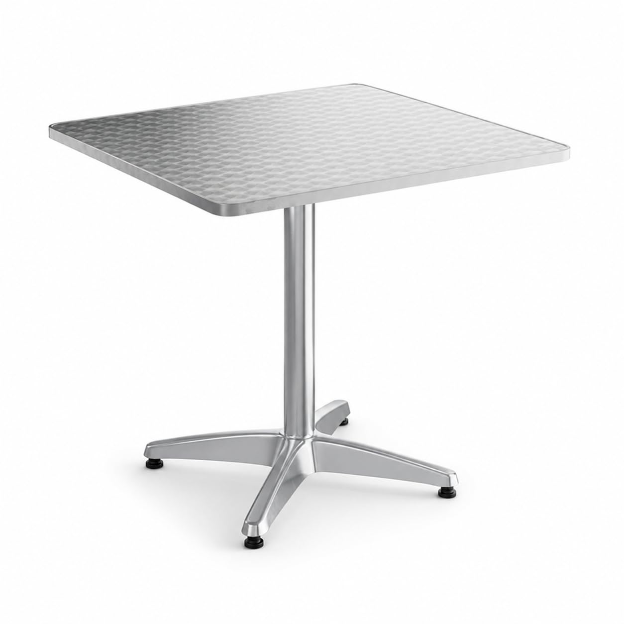 Glownary 31 1/2" x 31 1/2" Chrome Square Outdoor Standard Height Table