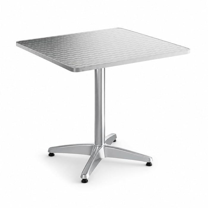 Glownary 31 1/2" x 31 1/2" Chrome Square Outdoor Standard Height Table