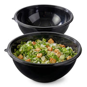 Glownary 320 oz Black PET Plastic Round Catering Serving Bowl