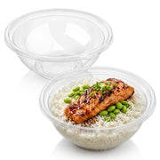 Glownary 48 oz Clear PET Plastic Round Catering Serving Bowl
