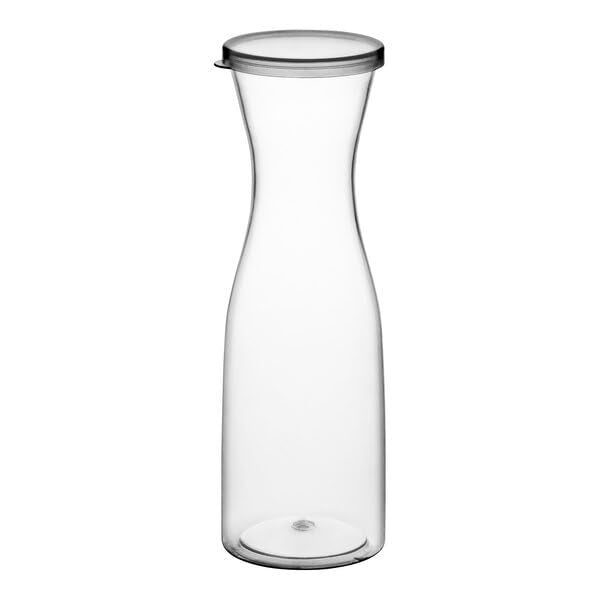 Glownary 35 oz Clear Disposable Plastic Carafe with Lid