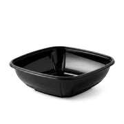 Glownary 64 oz Black PET Plastic Square Catering Serving Bowl