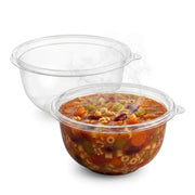 Glownary 16 oz Clear PET Plastic Round Catering Serving Bowl