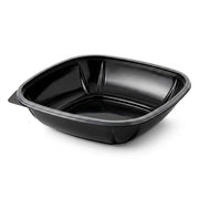 Glownary 80 oz Black PET Plastic Square Catering Bowl 50/Case