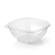 Glownary 16 oz. Clear PET Plastic Square Catering Serving Bowl