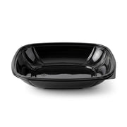 Glownary 32 oz Black PET Plastic Square Catering Serving Bowl