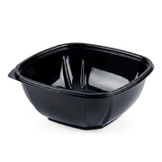 Glownary 48 oz Black PET Plastic Square Catering Serving Bowl