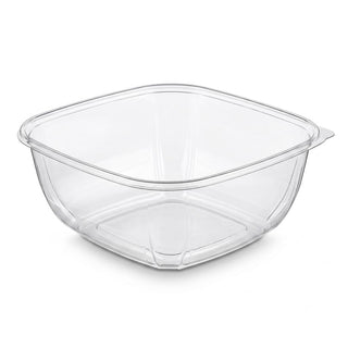 Glownary 160 oz Clear PET Plastic Square Catering Serving Bowl