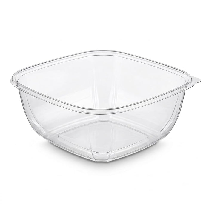Glownary 160 oz Clear PET Plastic Square Catering Serving Bowl