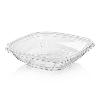 Glownary 8 oz. Clear PET Plastic Square Catering Serving Bowl