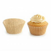 Glownary 2" x 1 1/4" Unbleached Kraft Fluted Baking Cups