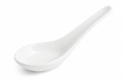 Glownary Bright White Porcelain Chinese Soup Spoon 0.6 oz - 12/Pack