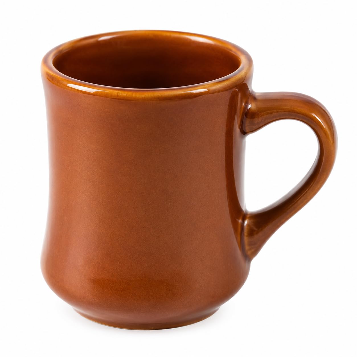Glownary 7 oz. Brown Bell Shaped Stoneware Coffee Mug - 36/Case