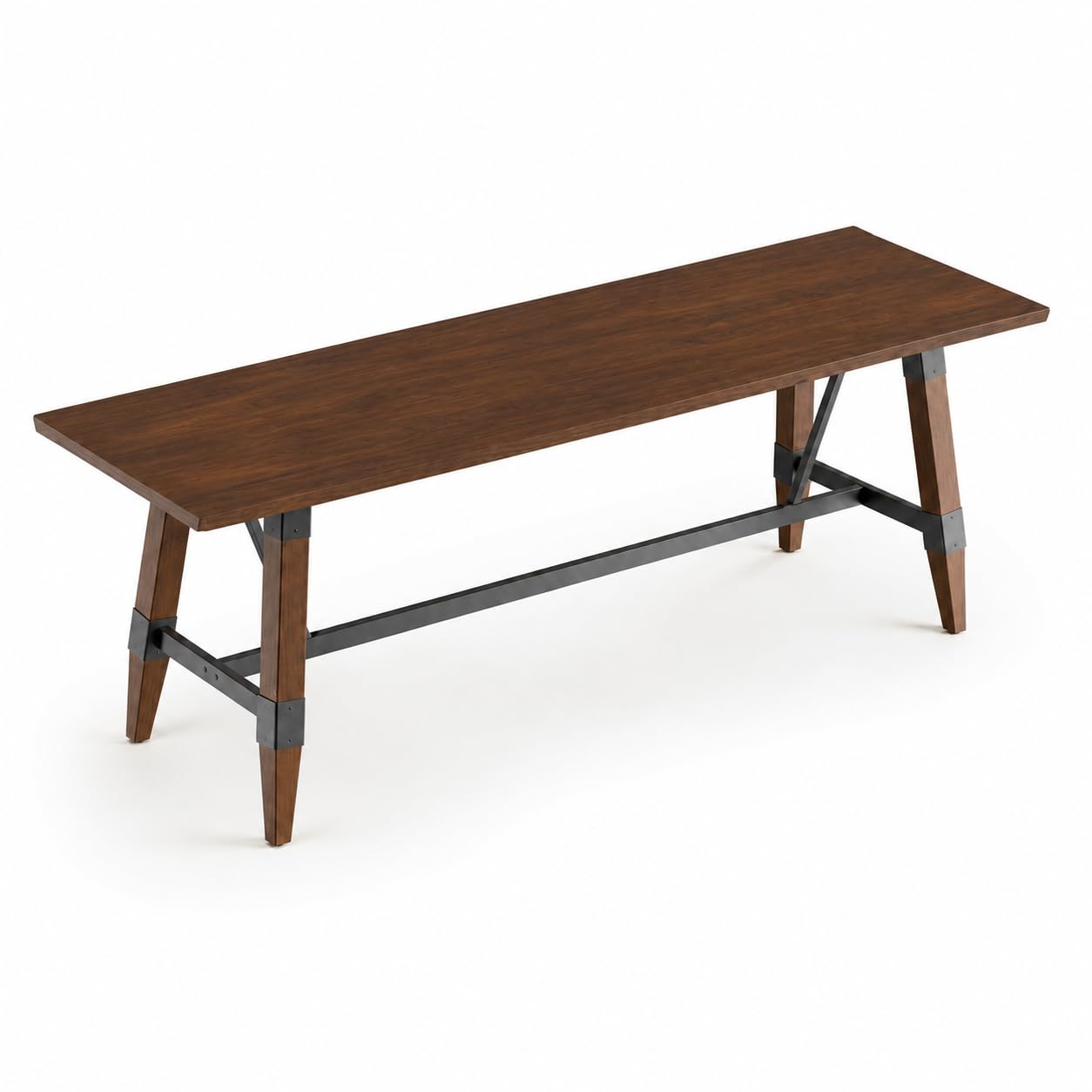 Glownary Industrial Solid Wood Live Edge Trestle Base Table 30" x 96"