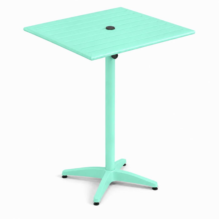 Glownary 32" x 32" Sea Foam Aluminum Bar Height Outdoor Table