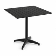 Glownary 32" x 32" Black Aluminum Outdoor Dining Table with Umbrella Hole