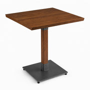 Glownary 30" x 30" Solid Wood Live Edge Table with Rustic Walnut Finish