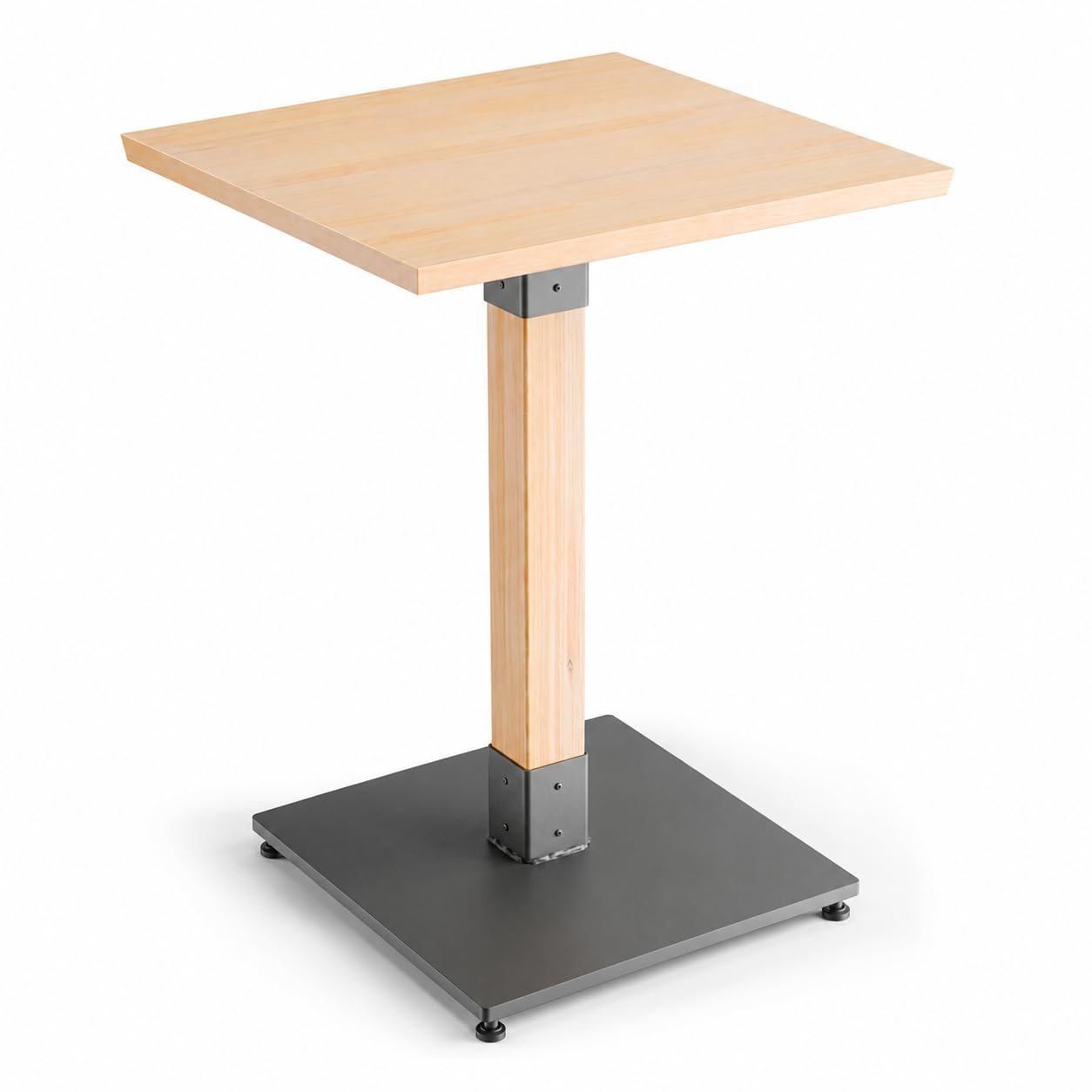 Glownary 24" x 24" Solid Wood Live Edge Table with Bleached Oak Finish