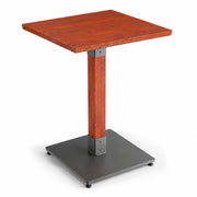 Glownary 24" x 24" Solid Wood Live Edge Table with Rustic Mahogany Finish