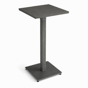 Glownary 24" x 24" Solid Wood Live Edge Bar Height Table, Slate Gray