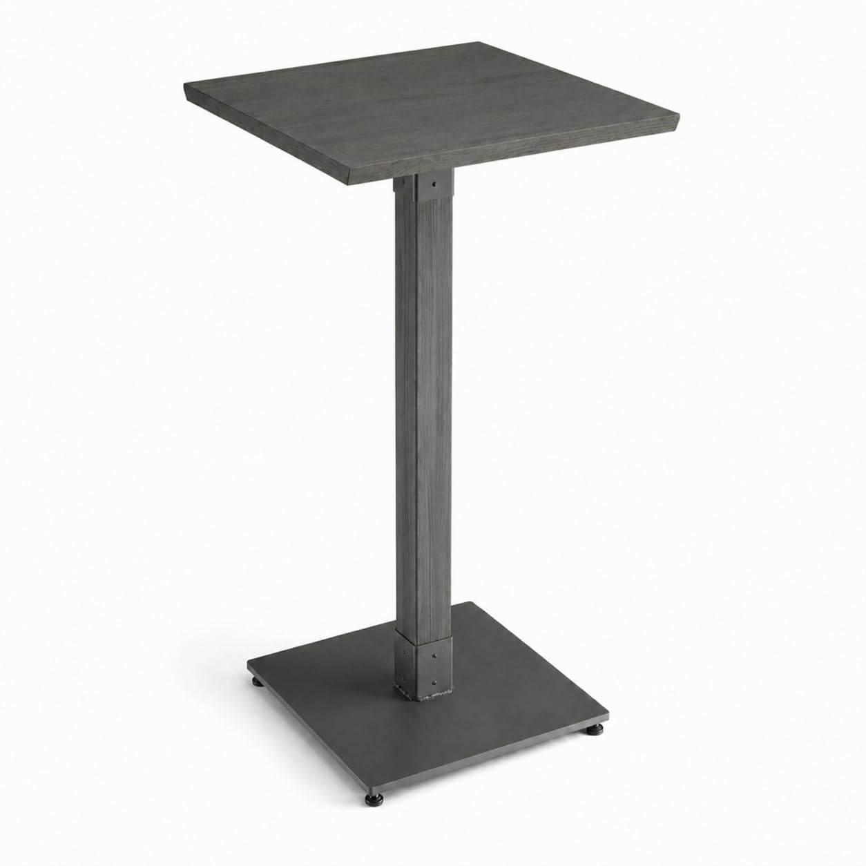 Glownary 24" x 24" Solid Wood Live Edge Bar Height Table, Slate Gray