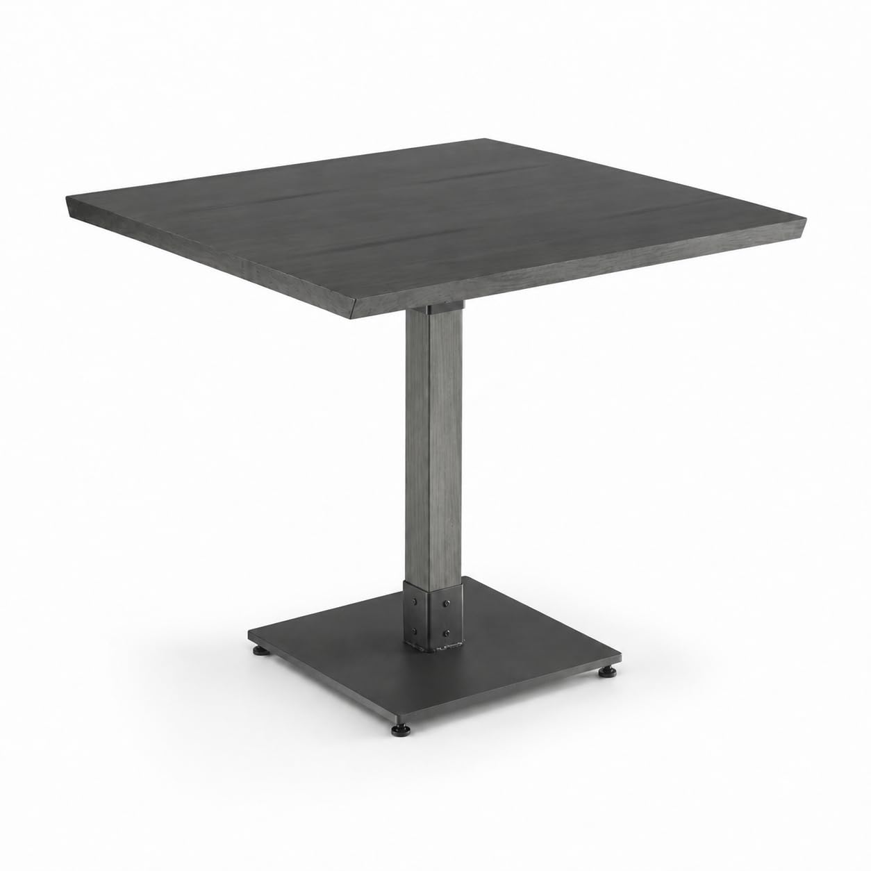 Glownary 36" x 36" Solid Wood Live Edge Table, Slate Gray