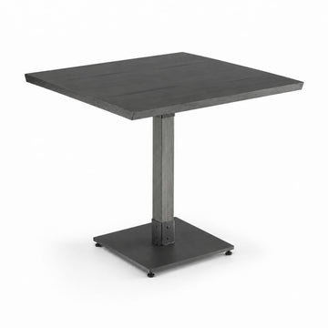 Glownary 36" x 36" Solid Wood Live Edge Table, Slate Gray