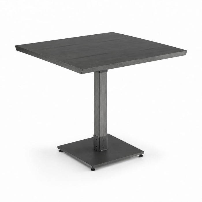 Glownary 36" x 36" Solid Wood Live Edge Table, Slate Gray